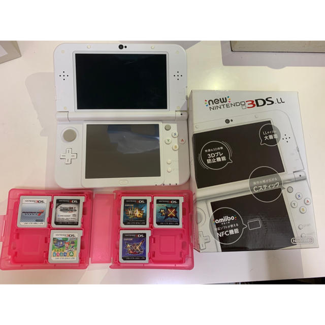 Nintendo3DSNEWニンテンドー本体LLパールホワイト（ソフト6個付） 安価 ...