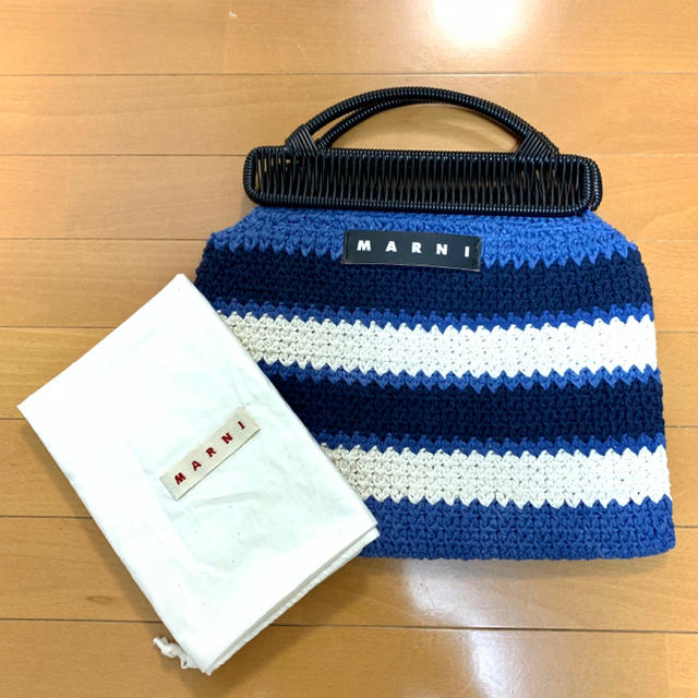 Marni(マルニ)のマルニマーケット コットンクロシェバッグ ブルー レディースのバッグ(ハンドバッグ)の商品写真