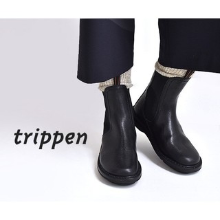 トリッペン(trippen)のtrippen トリッペン★Chelsea　サイドゴアショートブーツ　黒　35(ブーツ)