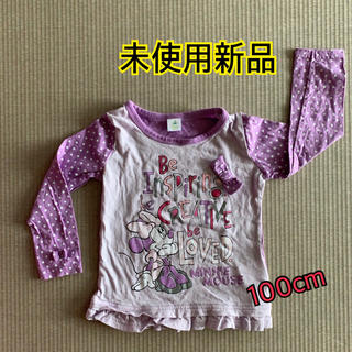 ディズニー(Disney)のミニー　女の子　カットソー　インナー　100 ディズニー　リボン(Tシャツ/カットソー)