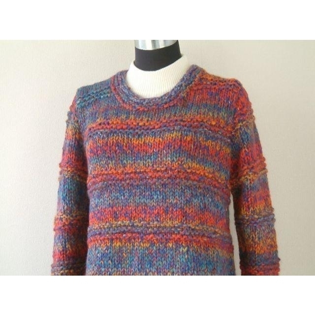 手編み★カラフルな段染めセーター ✴️L 3