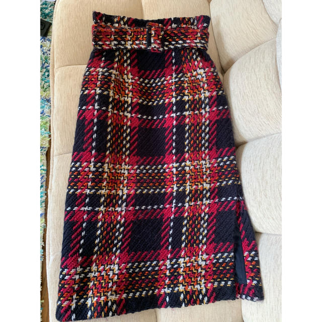 Mila Owen♡ツイードチェックベルト付スカート