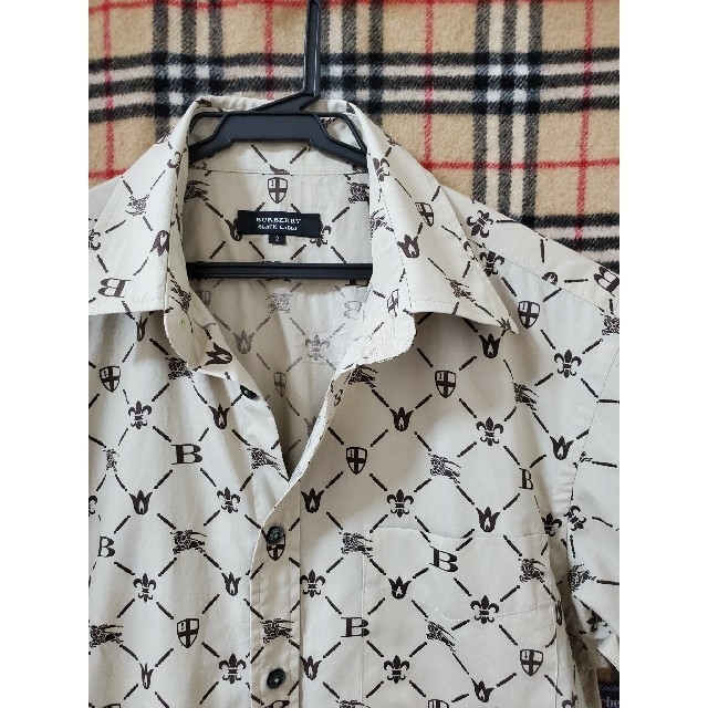 BURBERRY BLACK LABEL☆シャドーモノグラム総柄シャツ☆1サイズ-