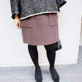 イエナ(IENA)の【新品】ソフトモッサー台形スカート パープル 38サイズ(ひざ丈スカート)