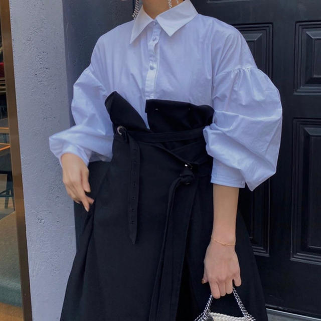 Ameri VINTAGE(アメリヴィンテージ)のMILLEFEUILLE SHIRT DRESS レディースのワンピース(ロングワンピース/マキシワンピース)の商品写真