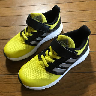 アディダス(adidas)の美品　アディダス　ファイト　イエロー　18cm(スニーカー)