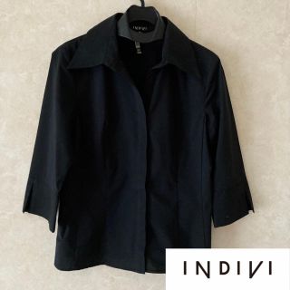 インディヴィ(INDIVI)のINDIVI インディヴィ　オープンカラー比翼シャツ(シャツ/ブラウス(長袖/七分))