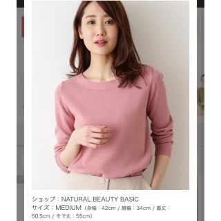 ナチュラルビューティーベーシック(NATURAL BEAUTY BASIC)のナチュラルビューティーベーシック　総針ボートネックニット(ニット/セーター)