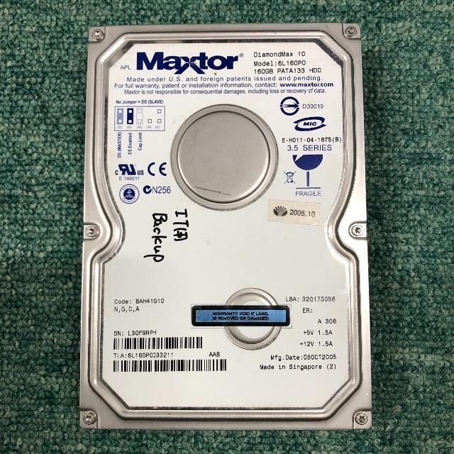 IDE中古HD(完動品) Maxtor DiamondMax10 160G 6L スマホ/家電/カメラのPC/タブレット(PCパーツ)の商品写真