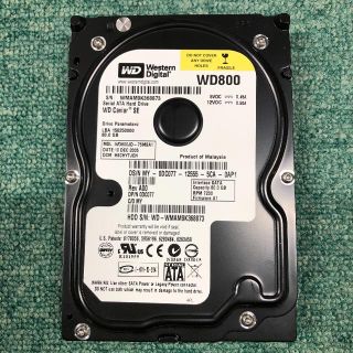 SATA中古HD(完動品) WesternDigital WD800 80.0G(PCパーツ)