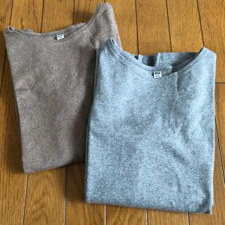 ユニクロ(UNIQLO)のユニクロ　ロンT カットソー　2枚セット(Tシャツ/カットソー(七分/長袖))