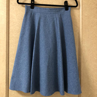 ライトブルー　フレアスカート　Lサイズ(ひざ丈スカート)
