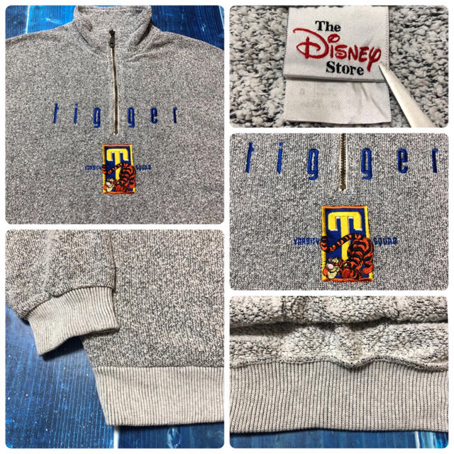 Disney(ディズニー)のhk様【ディズニー】くまのプーさんティガー刺繍ロゴハーフジップパイルスウェット メンズのトップス(スウェット)の商品写真