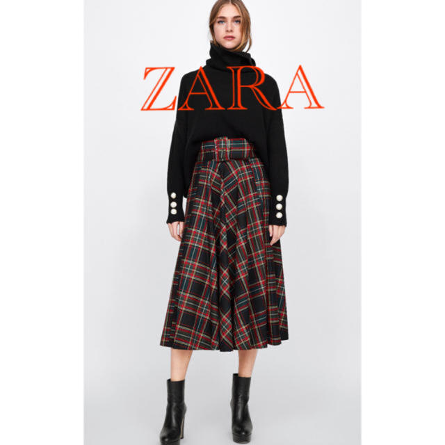 ZARA チェック スカート