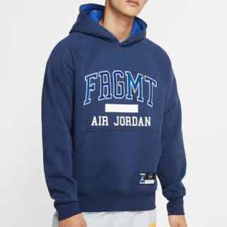 ナイキ(NIKE)のjordan fragment  ネイビー　フリース　プルオーバーパーカー(パーカー)