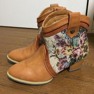 アクシーズファム(axes femme)のaxes femme ゴブラン ウエスタンブーツ Lサイズ １回使用のみ(ブーツ)