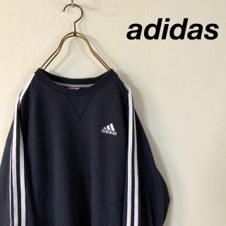 アディダス(adidas)の【美品】adidas パフォーマンスロゴ 刺繍 スリーストライプ スウェット(スウェット)