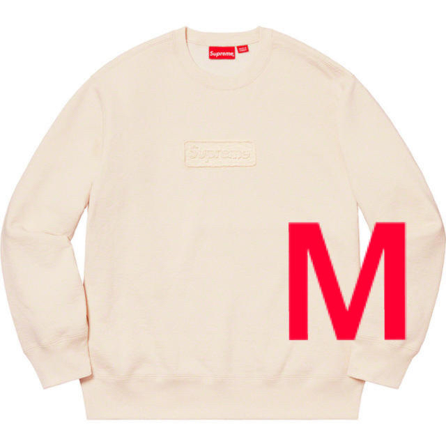 【M】Supreme Cutout Logo Crewneck Natural