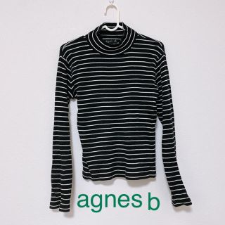 アニエスベー(agnes b.)のアニエスベー  ボーダーカットソー　タートルネック　長袖　サイズ2(カットソー(長袖/七分))