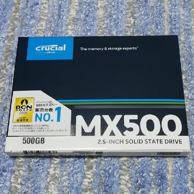 【新品】Crucial 500GB CT500MX500SSD1JPスマホ/家電/カメラ