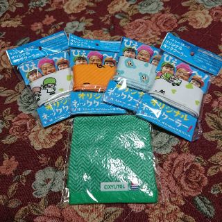 サントリー(サントリー)の【５個セット】サントリーネッククーラー(全３種)&ロッテ 今治タオルハンカチ(ノベルティグッズ)