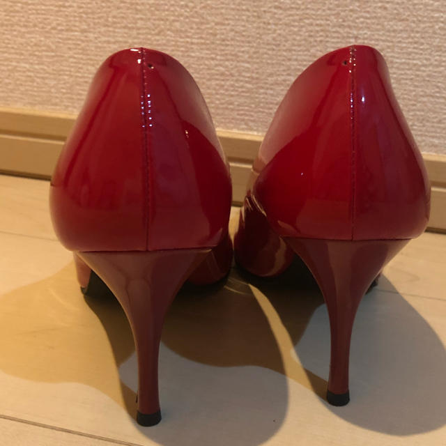 BODY DRESSING Deluxe(ボディドレッシングデラックス)の赤 レッド プレーンパンプス ヒール8cm レディースの靴/シューズ(ハイヒール/パンプス)の商品写真
