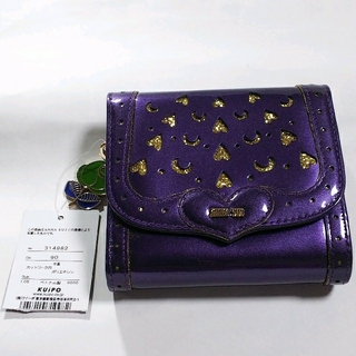 アナスイ(ANNA SUI)の新品　未使用 アナスイ　ANNASUI　外口金二つ折り財布　ハートリー 紫(財布)