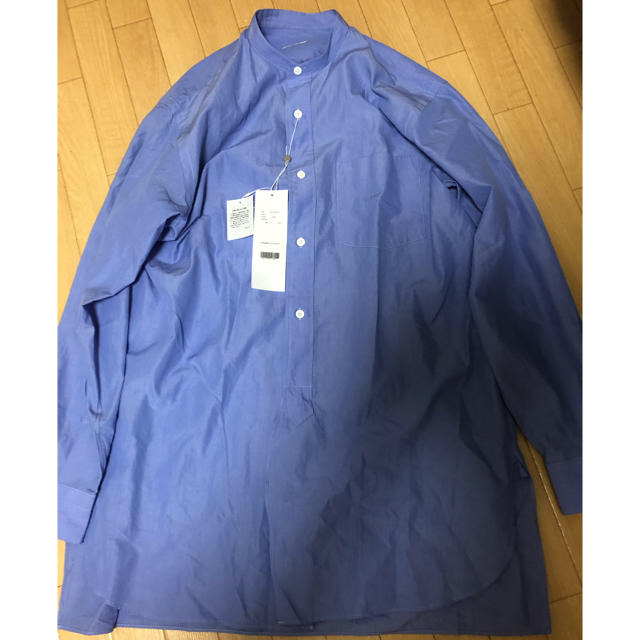 新品未使用COMOLI (コモリ) バンドカラーシャツ [SAX] size1