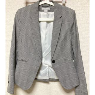 エイチアンドエム(H&M)の☆used☆新品同様☆H&M☆ジャケット☆チェック☆千鳥格子☆グレー☆卒業式ママ(テーラードジャケット)