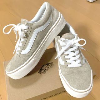 ヴァンズ(VANS)の《値下げしました！》24cm VANS オールドスクール ベージュ 厚底(スニーカー)