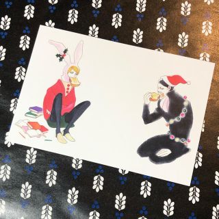✨中村明日美子20年展 ポストカード：「明日美子ビヨリ」クリスマス壁紙(ボーイズラブ(BL))