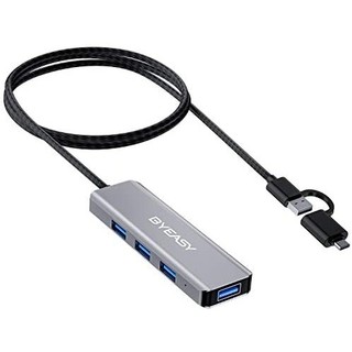 BYEASY USB-Cハブ 4-in-2 USB3.0 4ポート高速データ転送(PC周辺機器)