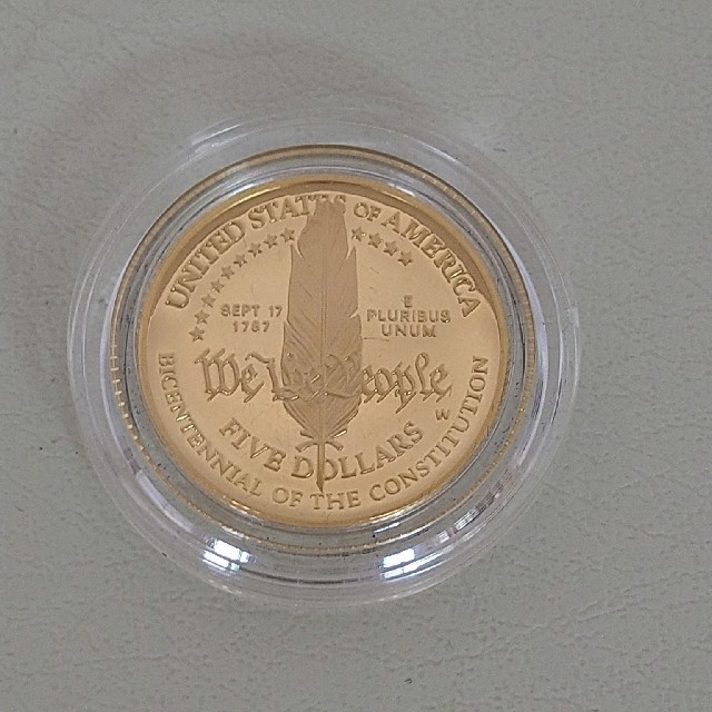 ☆1987年アメリカ5ドル金貨1/4oz リバティ イーグル憲法200周年 ☆1987年アメリカ5ドル金貨1/4oz リバティ イーグル憲法200周年