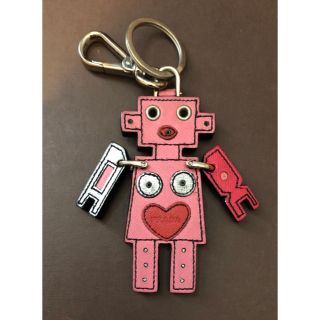 プラダ(PRADA)のプラダ　ロボット　キーホルダー　チャーム　レザー　ピンク(キーホルダー)