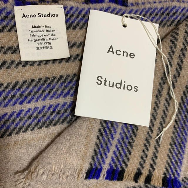 ACNE(アクネ)の20A/W・Acne Studiosアクネストゥディオズ・ロゴチェックスカーフ レディースのファッション小物(マフラー/ショール)の商品写真