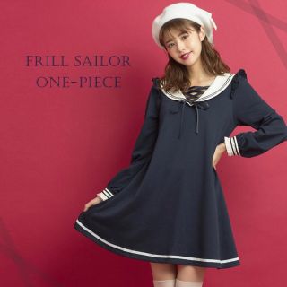 シークレットハニー(Secret Honey)のSecret Honey 制服風Aラインワンピース NAVY(ひざ丈ワンピース)