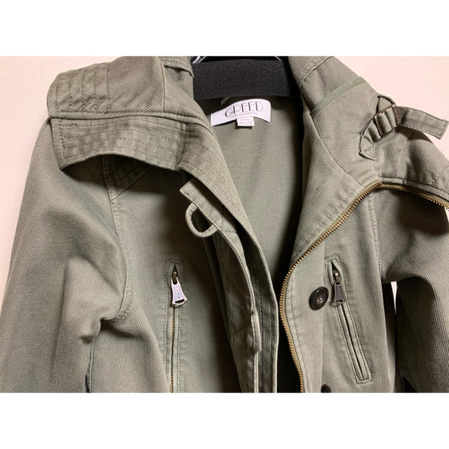 GREED(グリード)のGREED ミリタリージャケットコート　ストレッチカルゼコート　small レディースのジャケット/アウター(ミリタリージャケット)の商品写真