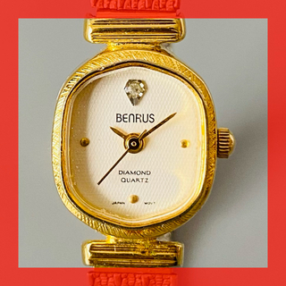 ベンラス(BENRUS)の【高級時計ベンラス 】Benrus ダイヤモンド クォーツ 腕時計 レディース(腕時計)