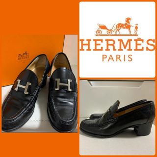 エルメス(Hermes)のエルメス　ブラックレザー　コンスタンス　ローファー(ローファー/革靴)