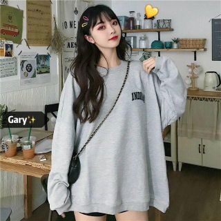 韓国ファション ビッグ オルチャン プルオーバー ロゴ 薄い トレーナー ロンT(Tシャツ(長袖/七分))