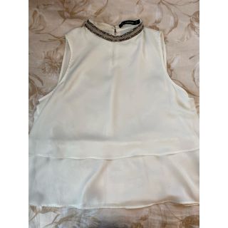 ザラ(ZARA)の値下げ⭐︎ZARA ビジュートップス(カットソー(半袖/袖なし))