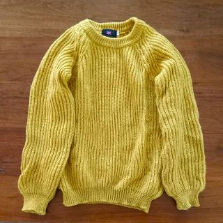 フリークスストア(FREAK'S STORE)のmade in UK wool 100% マスタード 畔 クルーネック(ニット/セーター)