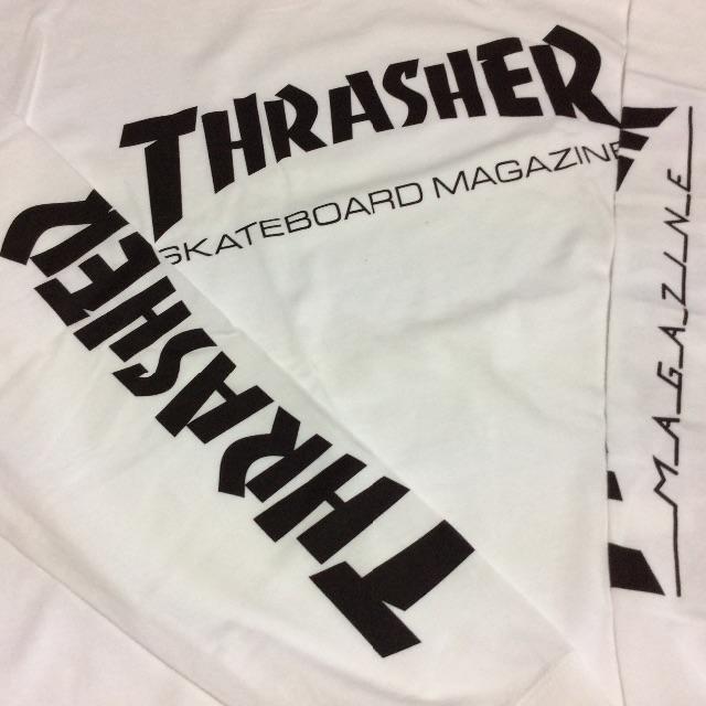 THRASHER(スラッシャー)のTHRASHER ロンTシャツホワイト Mサイズ スラッシャー スケボー メンズのトップス(Tシャツ/カットソー(七分/長袖))の商品写真