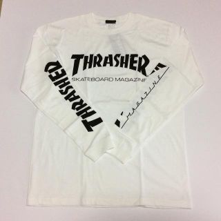 スラッシャー(THRASHER)のTHRASHER ロンTシャツホワイト Mサイズ スラッシャー スケボー(Tシャツ/カットソー(七分/長袖))