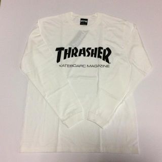 スラッシャー(THRASHER)のTHRASHER ロンTシャツホワイト Lサイズ スラッシャー スケボー(Tシャツ/カットソー(七分/長袖))