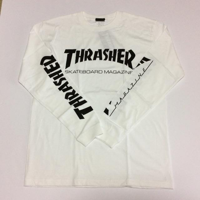 THRASHER(スラッシャー)のTHRASHER ロンTシャツホワイト Lサイズ スラッシャー スケボー メンズのトップス(Tシャツ/カットソー(七分/長袖))の商品写真