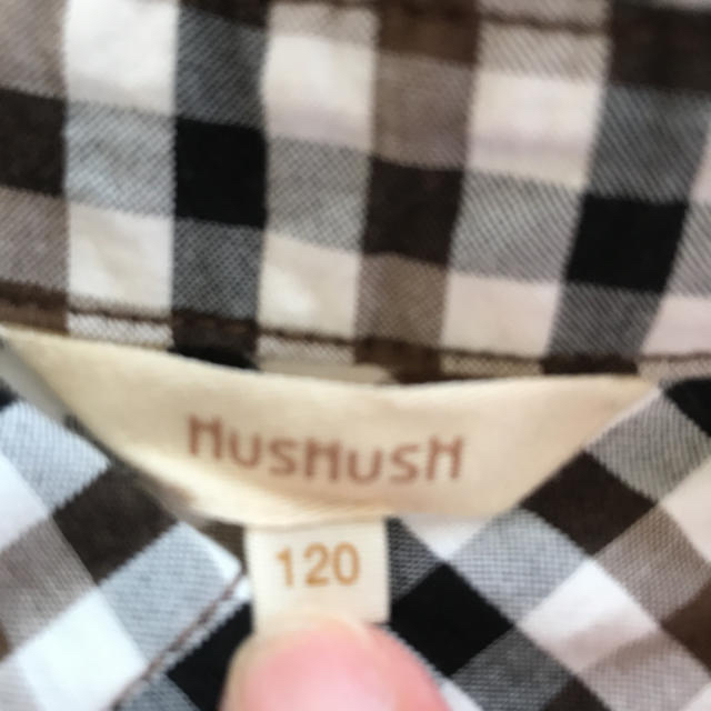 HusHush(ハッシュアッシュ)の半袖チェックシャツ  キッズ/ベビー/マタニティのキッズ服男の子用(90cm~)(Tシャツ/カットソー)の商品写真