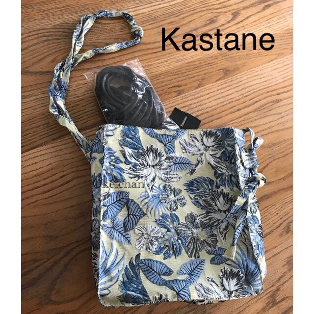 Kastane(カスタネ)の新品未使用☆サテンジャガードスクエアBAG イエロー  レディースのバッグ(ショルダーバッグ)の商品写真