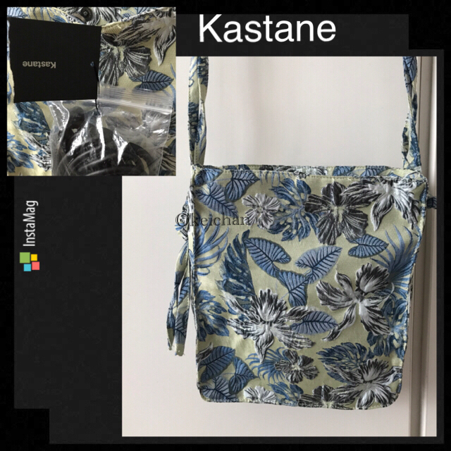 Kastane(カスタネ)の新品未使用☆サテンジャガードスクエアBAG イエロー  レディースのバッグ(ショルダーバッグ)の商品写真