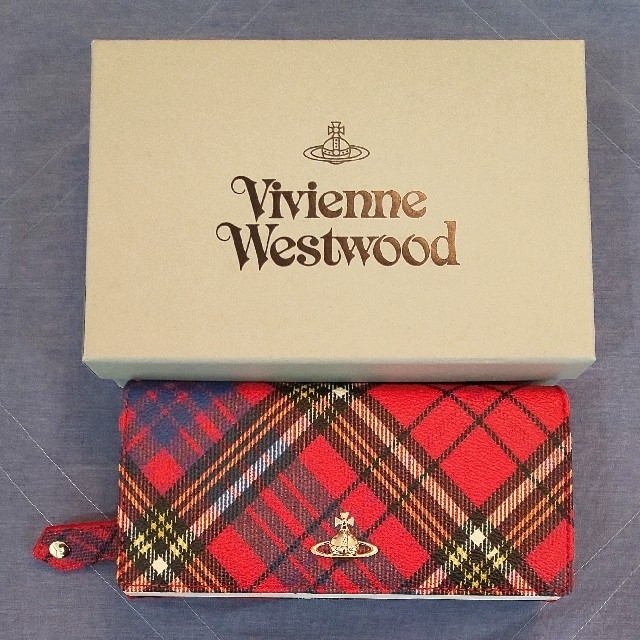 Vivienne Westwood(ヴィヴィアンウエストウッド)のヴィヴィアン ウエストウッド ダービー チェック柄 オーブ 長財布 レディースのファッション小物(財布)の商品写真